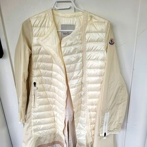 Moncler white/tan light rain coat Small